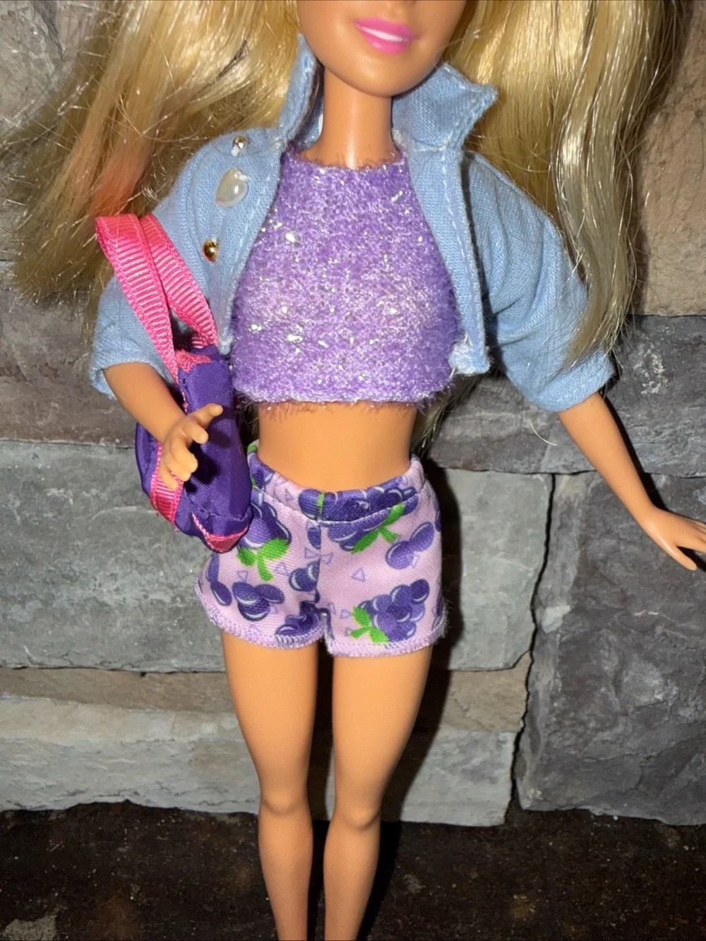 Barbie skipper purple outfit with Jean jacket